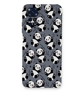 Xiaomi Redmi Note 11 Pro Uyumlu Lansman Kılıf Panda Tasarımlı İçi Kadife Kapak-Petrol Mavisi (Şeffaf)