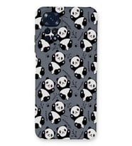 Xiaomi Redmi Note 11 Pro Uyumlu Lansman Kılıf Panda Tasarımlı İçi Kadife Kapak-Petrol Mavisi (Şeffaf)