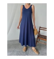 Kadın Sloane Pike Modal Kumaş Büzgü Lastik Askılı Maxi Yazlık Elbise