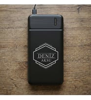 BK Gift Kişiye Özel İsimli 10.000 mAh Powerbank PB-4011 -5, LED Göstergeli Taşınabilir Şarj Cihazı, Kurumsal Hediye