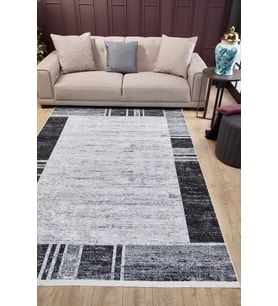 Dijital Kaymaz Yıkanabilir Antrasit Modern Salon Halısı Mutfak Halısı Koridor Halısı Yolluk HLN1582