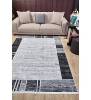 Dijital Kaymaz Yıkanabilir Antrasit Modern Salon Halısı Mutfak Halısı Koridor Halısı Yolluk HLN1582