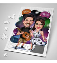 Sevgiliye Hediye 240 Parça Karikatürlü Şarkı Söyleyen Çiftler Puzzle