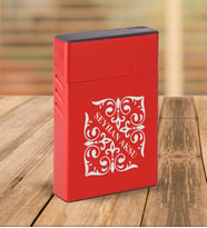 BK Gift Kişiye Özel Kırmızı Slim Boy Metal Sigara Kutusu-10