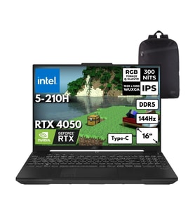 Asus Tuf F16 Intel 5-210H 40-Gbddr5 2 Tbssd RTX4050 (6GB-140W) 16" Wuxga 144Hz Windows 11 Pro + Sırt Çantası FX607VU-RL146HMF35
