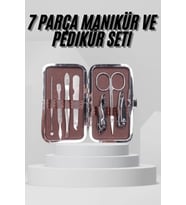 7 Parça Paslanmaz Çelik Manikür ve Pedikür Seti Çantalı Profesyonel