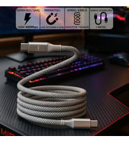 Mioji Mio SC1000 USB-C To USB-C 60W Mıknatıslı Spiral Süper Hızlı Şarj ve Data Kablosu 1m - Beyaz