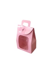 Kına Ve Çerez Çantası Pencereli Karton 7.5X11X4 (20 Adet)  Pembe