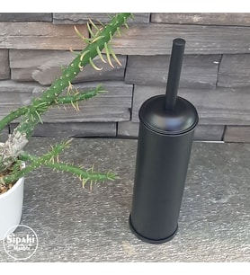 Sipahi Marble Siyah Paslanmaz Klozet Fırçalık