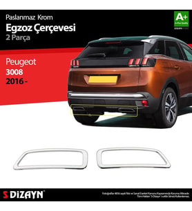 Drs Tuning Peugeot 3008 Uyumlu Krom Egzoz Çıkışı 2 Parça. 2016 Üzeri
