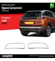 Drs Tuning Peugeot 3008 Uyumlu Krom Egzoz Çıkışı 2 Parça. 2016 Üzeri
