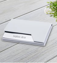 BK Gift Kişiye Özel İsimli 4533 Beyaz Metal & Suni Deri Kartvizitlik-1