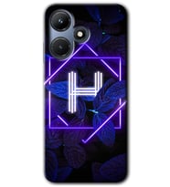 İnfinix Hot 30i Kılıf HD Desen Baskılı Kılıf - Dark Neon Yaprak H Harfi