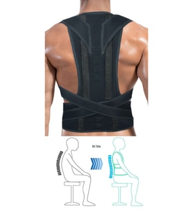 Balenli Manyetik Dik Duruş Ve Kamburluk Önleyici Korse Unisex (Siyah)