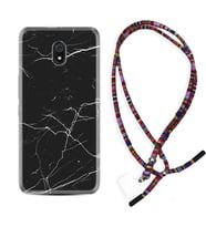 Xiaomi Redmi 8A 8 Pro 9C 9T 10C 11T Pro Kılıf Boyun Asklı Rasta Silikon Siyah Mermer 1299