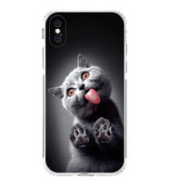 PrintiFy iPhone XS Max ile Uyumlu Kedi 2 Kamera Korumalı Şeffaf Kılıf