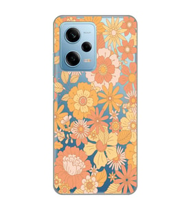Redmi Note 12 Pro 5G Uyumlu Çiçek Desenli Şeffaf Telefon Kılıfı