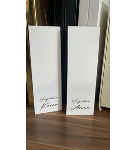 Hoş geldin Yazılı Yenidoğan Masa Kartı ve Mum Kartı 5x12 cm 105 Adet - Arletikettasarım