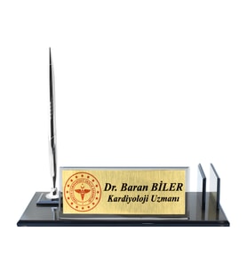 Kişiye Özel Tasarım Kristal İsimlik Cam İsimlik Tıp Masa İsimliği