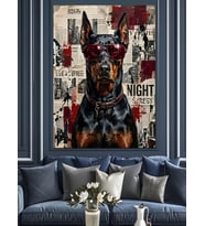 Doberman Köpek Kanvas Tablo Dekoratif Kanvas - Mdf Ahşap Tablo