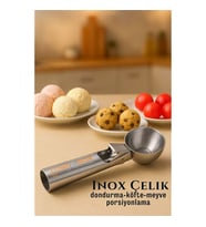 Inox 5 cm Dondurma Kaşığı - Karpuz Kurabiye Köfte Helva Porsiyonlama