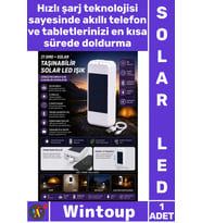 #Led Güneş Enerjili Hızlı Şarjlı Kamp Tipi Ultra Dayanıklı Power Bank Şık Taşınabilir Solar Led Işık