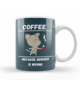 Cat Funny Coffee Drinks Lover Gift Quote   Vintage Retro Rainbow Style Kupa Bardak Porselen