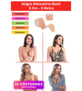 Yeni Ürün Suya Tere Dayanıklı Göğüs Kaldırıcı Dikleştirici Sabitleyici Şekillendirici Bant - 5 Metre