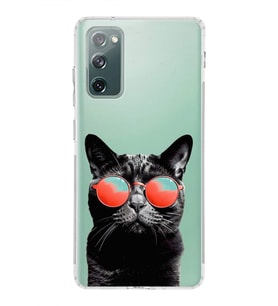 PrintiFy Samsung Galaxy S20 FE ile Uyumlu Kedi 3 Kamera Korumalı Şeffaf Kılıf