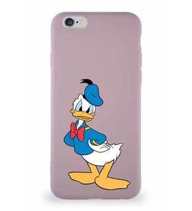 Apple iPhone 6S Soft Premier Kapak Donald Duck-D Tasarımlı Silikon Kılıf - Pudra (Şeffaf)