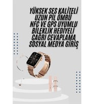 Akıllı Saat 3 Kordonlu Ve Aksesuarlı Bayanlar Için Şık Rose renk
