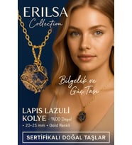 Sertifikalı Gold Renkli Ham Lapis Lazuli Doğal Taş Kolye – Bilgelik ve Güç Taşı (Çok Renkli)