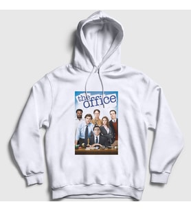 Presmono Unisex Beyaz Poster Dizi The Office Kapüşonlu Sweatshirt 345838tt