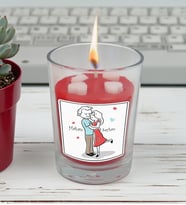 BK Gift Sevgiliye İsimli Cam Bardakta Kalp Figürlü Kokulu Mum-9, Sevgiliye Hediye, Sevgililer Günü