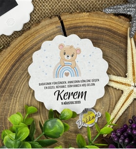 7cm Özel Baskılı Magnet Uv Baskılı - Mavi Sevimli Ayıcık