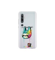 Xiaomi Mi Note 10 ile Uyumlu Splash Tembel Hayvan Tasarımlı Şeffaf Silikon Kılıf