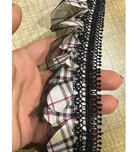 EN 6 CM FIRFIRLI TÜLLÜ EKOSE ŞERİT DİKİŞ AKSESUARI 1 METRE
