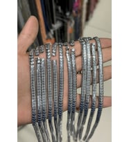 Hematit Taşı Yassı Kesim Parlak Gümüş 6x4mm Doğal Taş Dizi