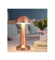 Şarjlı LED Dokunmatik Metal Masa Lambası, Dekoratif ve Dim Edilebilir (Krem)