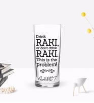 BK Gift Kişiye Özel Renkli Baskılı Drink Rakı Tasarımlı Rakı Bardağı-1 (Beyaz)