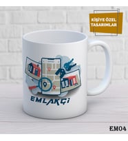 Emlakçı Temalı İsme Özel Kupa Bardak
