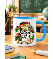 Kişiye Özel Almanca Erkek Öğretmen Kupası Deutsch Lehrer İsimli Öğretmenler Günü Hediyesi