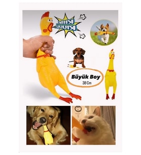 Zararsız Horoz Oyuncak 35 Cm Ses Çıkartan Sesli Horoz Köpek ve Kediler İçin Öten
