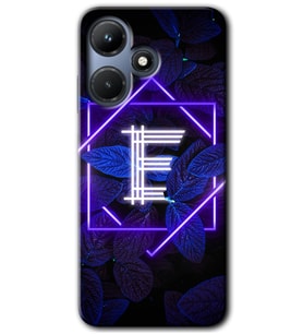 İnfinix Hot 30i Kılıf HD Desen Baskılı Kılıf - Dark Neon Yaprak E Harfi