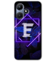 İnfinix Hot 30i Kılıf HD Desen Baskılı Kılıf - Dark Neon Yaprak E Harfi