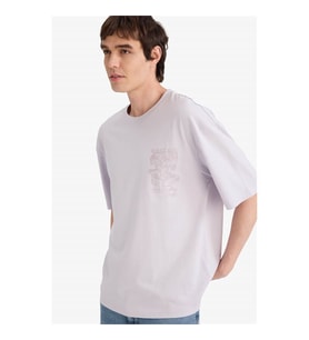 Defacto 26Y801003374 Lila Erkek T-Shirt F9696AX/PR307