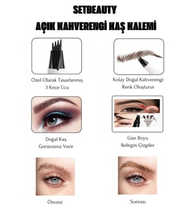 Kaş Doldurma Tırtıklı Şekillendirme Açık Kahverengi Kalemi