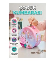 Mini Çocuk Para Kasası Anahtarlı Kilitli Güvenli Birikim Kutusu