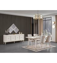 LİSA MDF YEMEK ODASI TAKIMI  (Beyaz)
