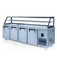 Iceinox Servis Buzdolabı 650 Lt 4 Kapılı Camlı (Gri)